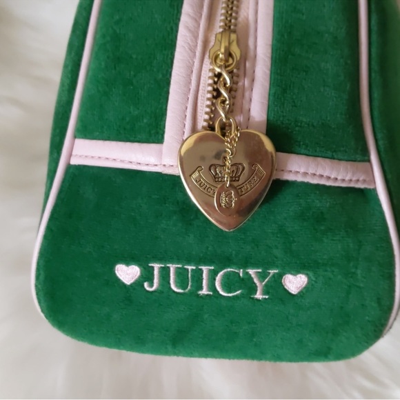RARE💕VINTAGE Juicy Couture Green and Pink Bowler💚🎀 - Picture 6 of 15